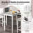 Ebern Designs 3 Pcs Bar Table Set Dining Table & 2 Linen Fabric Padded Bar Stools Faux Marble White