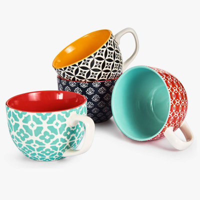Ensemble de 4 grandes tasses à café 24 oz