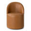 Chaise de salle à manger roulante rembourrée en similicuir entièrement assemblée-573881919