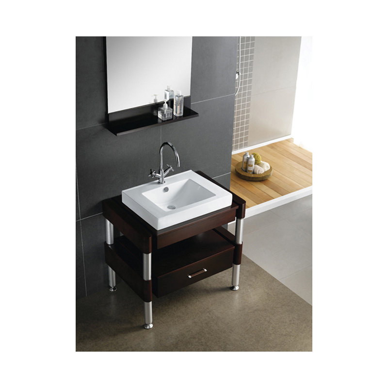 Kingston Brass Mission Ceramic Semi-Recessed Bathroom Sink