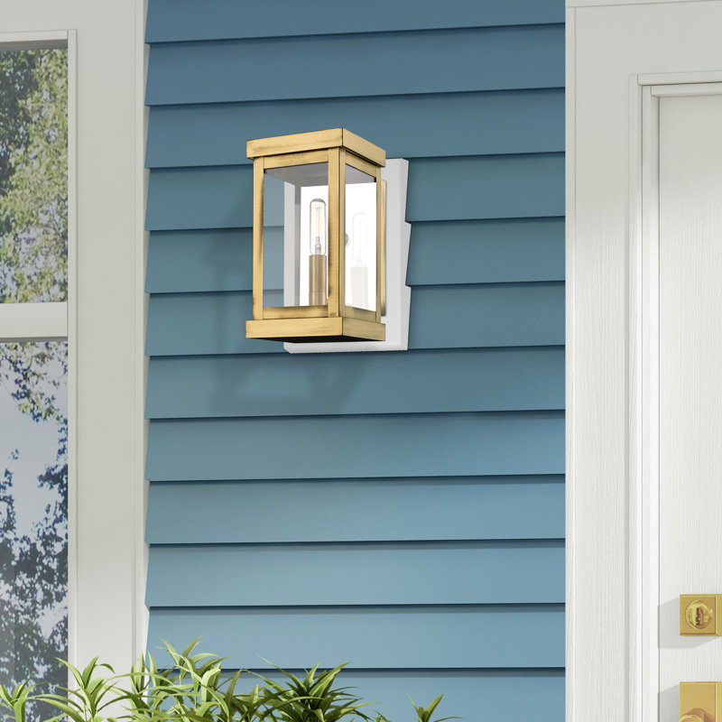 Swann Wall Light, Antique Brass, 9.5 H x 5 W x 5.5 D