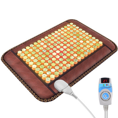 Jade Heating Pad, Infrared Heating Pad, Far Infrared Heating Pads With Travel Bag And Chair Strap, Smart Controller With Memory Function, Auto Shut Off, 17 X 17 Inches