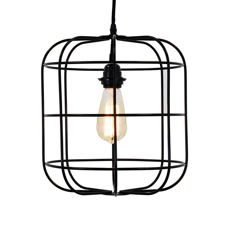 Luminaire suspendu géométrique 1 lumière Georgianne, Noir