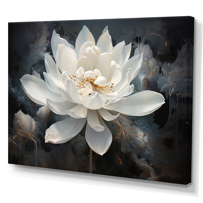 Serenity Blossum Lotus - Lotus Wall Art, 24" H x 32" W, Wrapped Canvas, No Frame