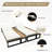 Outdoor Acacia Wood Chaise Lounge , With 5-Position Adjustable Backrest, Reclining With Cushion, Patio Lounger With Wood Side Table (Set Of 2)-914294579