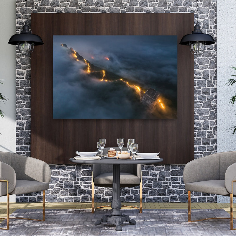 Reproduction d'art mural montagne au clair de lune, H 40 po x l 60 po