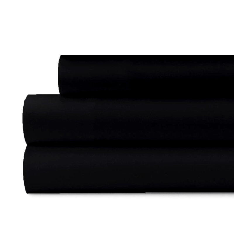 Black Twin Microfiber Soft Cooling Bed Sheet Set