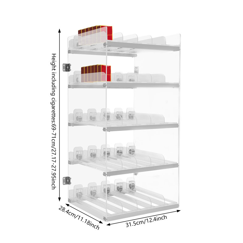 Porte-présentoir à cigares, plateau-poussoir automatique pour magasin de détail, présentoir à cigares transparent