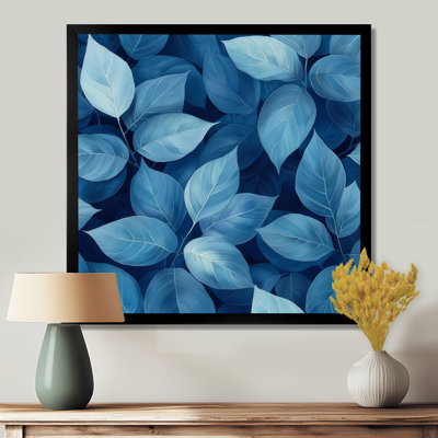 Minimalisme azur feuilles harmonie II - feuilles, art mural
