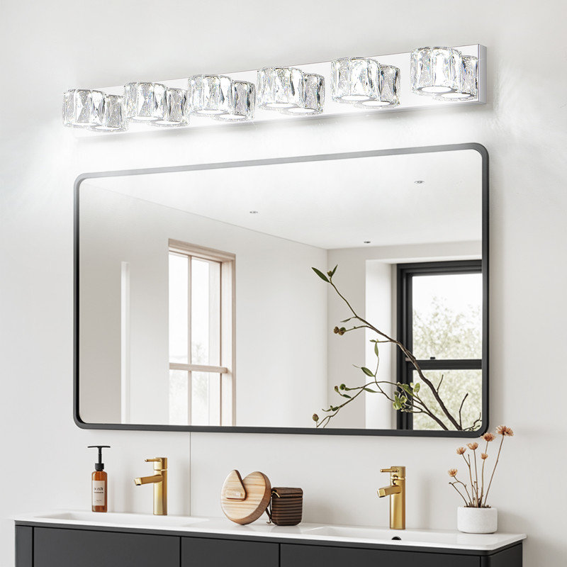 Modern 6-Light Crystal LED Wall Sconce for Vanity Lighting