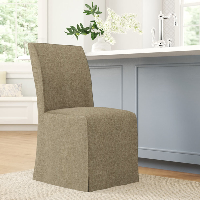 Sumatra Upholstered Parsons Chair, Zuma Natural Textured Linen