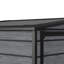 Dark grey wood grain plastic tool shed