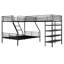 Lit superposé en L et lit mezzanine avec quatre tablettes intégrées
