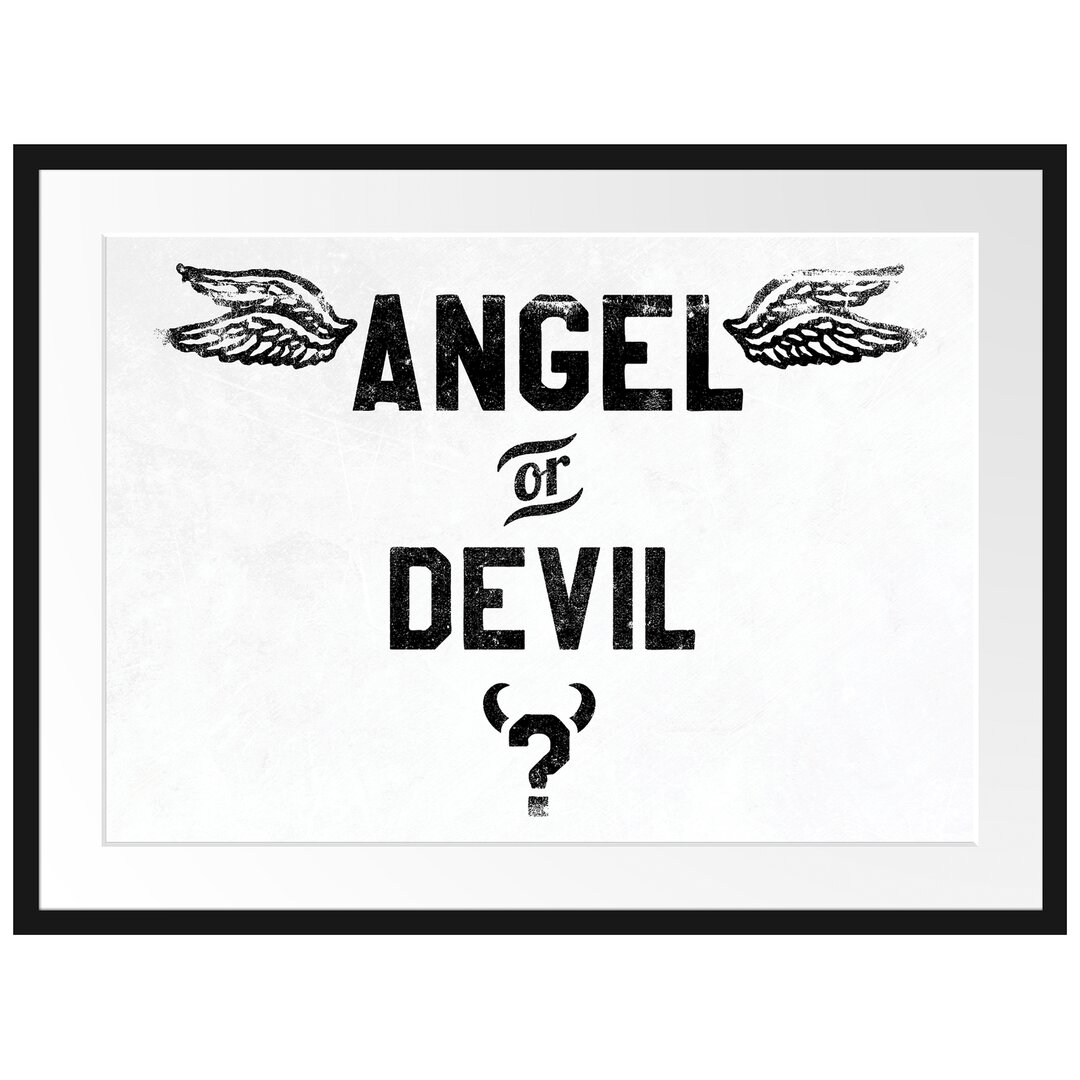 Gerahmtes Poster Angel Or Devil Light