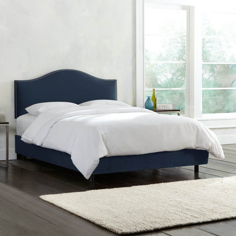 Brighton Upholstered Platform Bed, Queen, Mystere Eclipse Performance Velvet