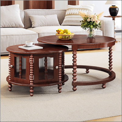 Vintage Round Nesting Coffee Table