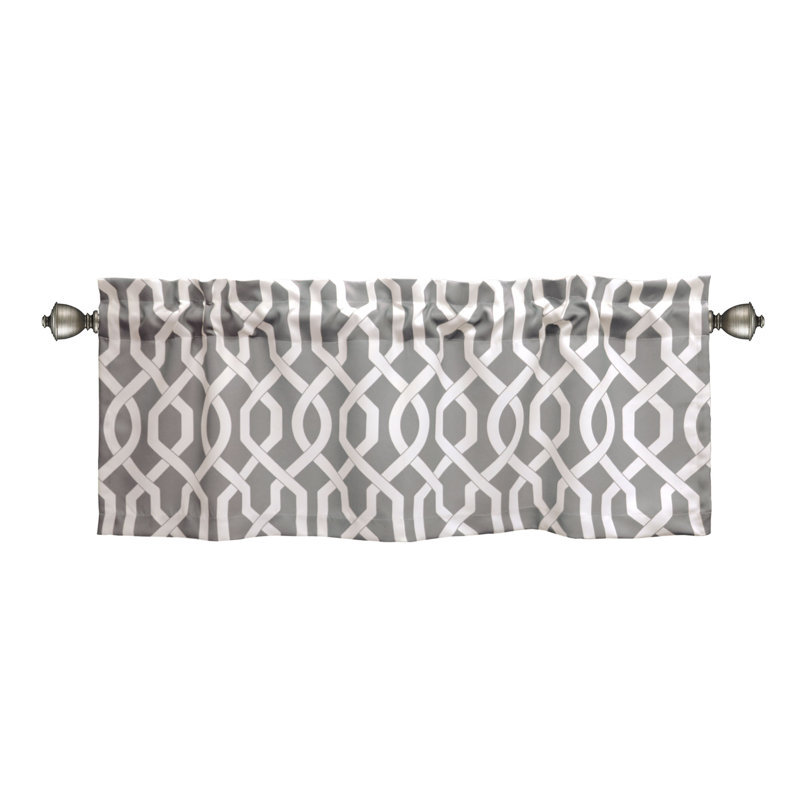 Geometric Tailored Window Pelmet, Grey