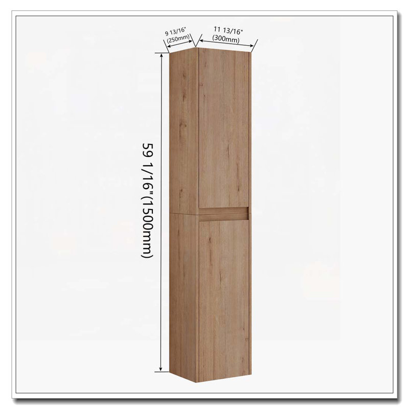 Armoire de salle de bain, portes à fermeture douce, conception à fixation flottante