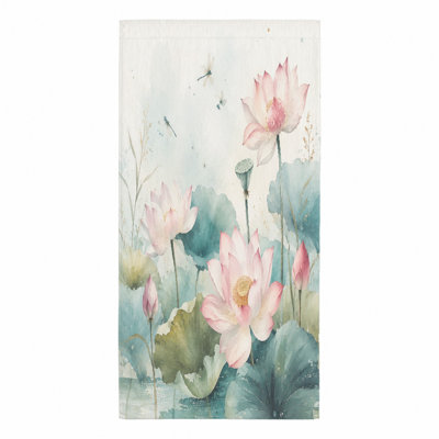 1PCS Delicate Lotus Beach Towel, Artistic Floral Design, Perfect for, Pool, and Travel, Vibrant Aquatic Scenery