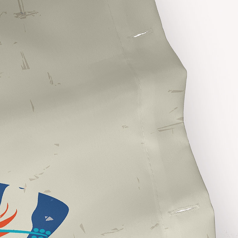 Rideau de douche simple Almeida, Bleu-Orange