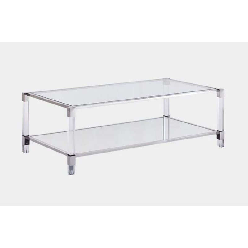 Olivia Tempered Glass Coffee Table, Silver