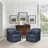 Whitlock Leather Match Swivel Barrel Chair-81102540