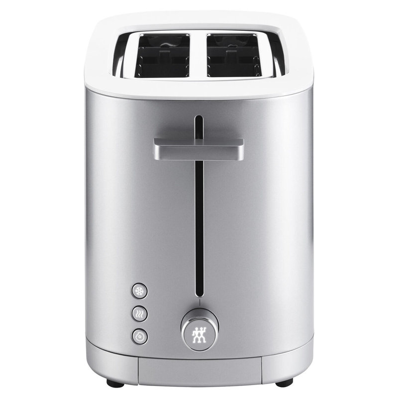 Silver Stainless Steel Digital 2-Slot Toaster with Crumb Tray