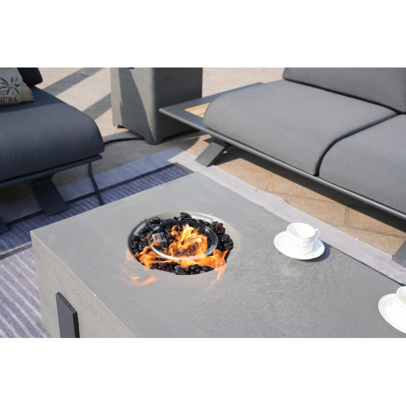 7 - Person Patio Conversation Set with Cushions, Gray