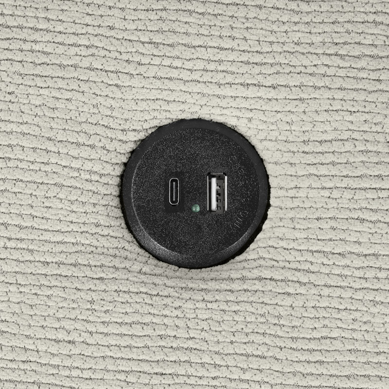 Canapé modulaire rembourré 4 pièces avec repose-pieds, Gris chenille