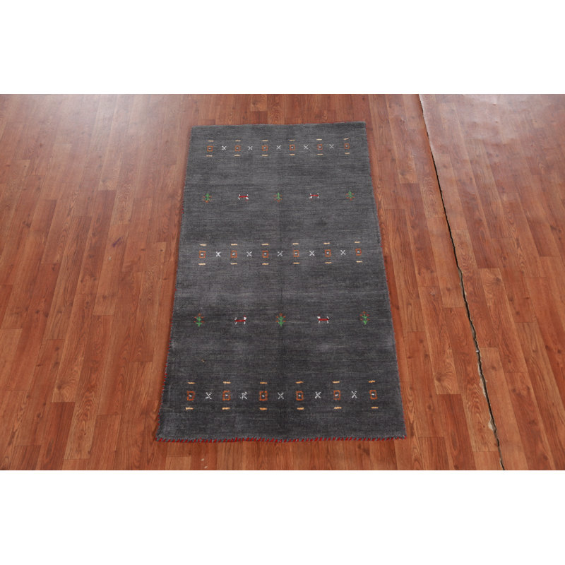 Tapis tribal gris Gabbeh 3 x 5