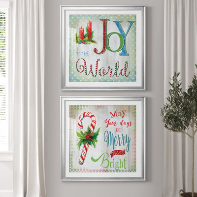 «Candle Joy», ensemble de 2 reproductions d'art textuel encadrées