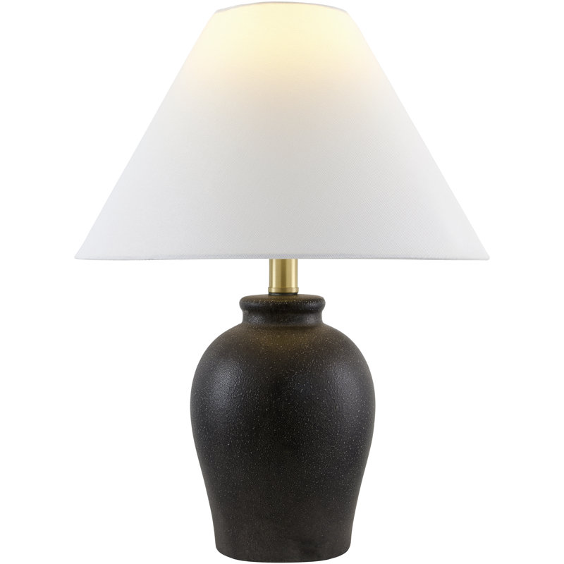Lampe de table Chemise, Noir, Blanc, Lin lin
