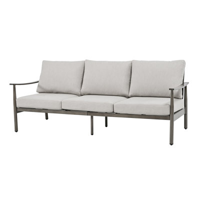 Mariene 76'' Wide L-Shaped Aluminum Patio Sofa with Cushions