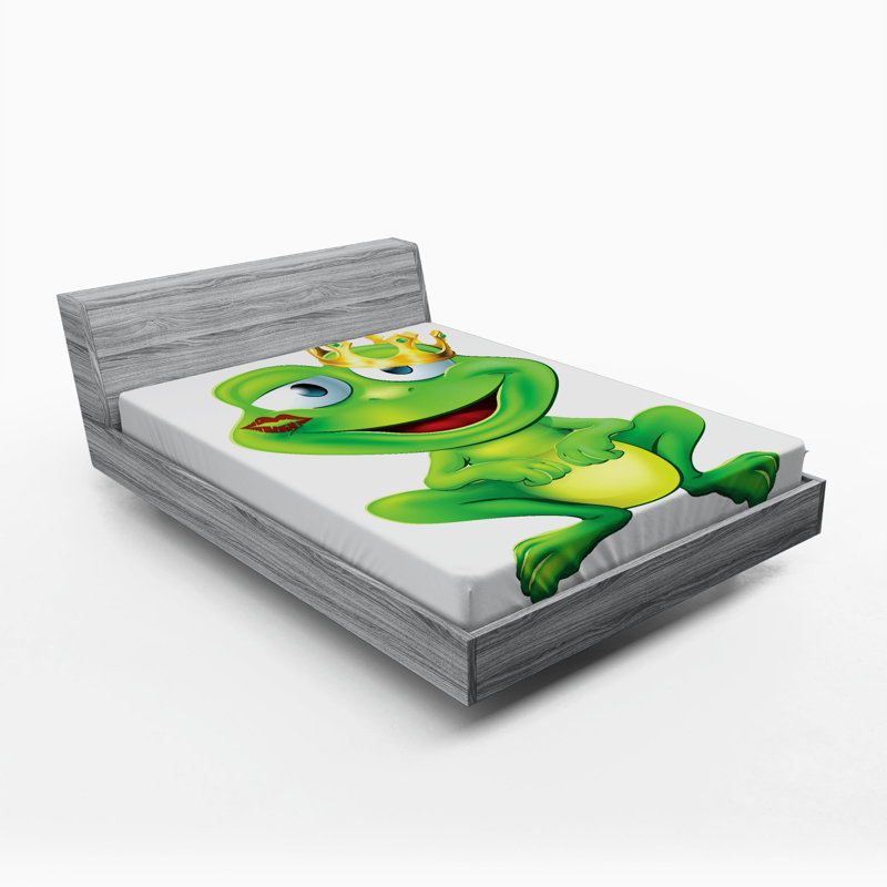 Microfiber Fitted Sheet, Queen Fitted Sheet, Theme Frog 1