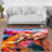 Chic Floral Print Soft Non Woven Rug in Exquisite Monochrome Shade for an Elegant Home Addition