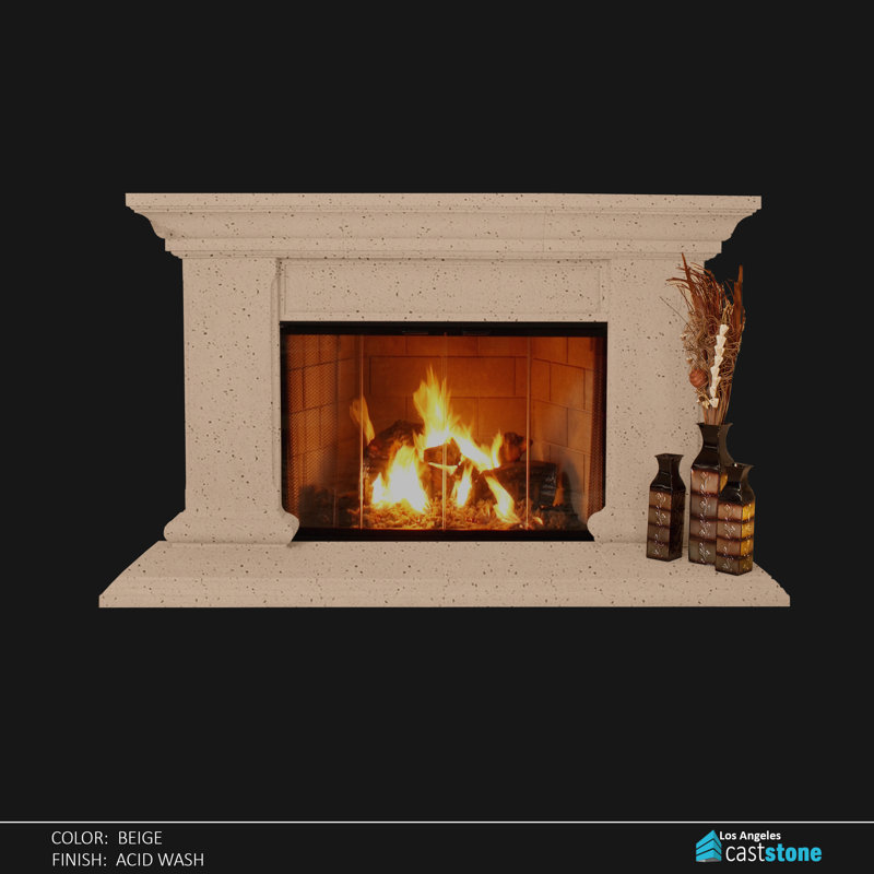 Marnes Composite Fireplace Surround, Beige Acid Wash