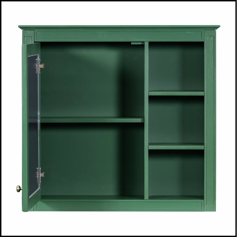 Armoire à pharmacie murale moderne avec miroir et 3 tablettes ouvertes, solution de rangement de salle de bain durable et écologique