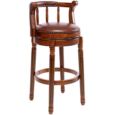 Tabouret de bar pivotant en bois de 29,5 po de hauteur d'assise, tabouret de bar pivotant à 360 degrés pour comptoir de cuisine à domicile, 1 pièce