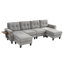 Canapé modulaire moderne en U de 115 po avec deux repose-pieds mobiles-1436465324