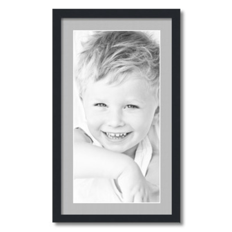 Matte Picture Frame with Mat, TV Gray