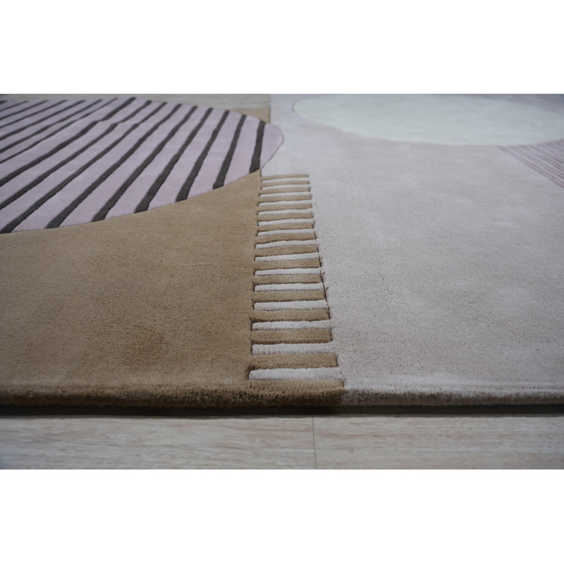 Pink Hand-Tufted Wool Modern Rug by , Stylish and Elegant Area Rug for Adding a Contemporary and Playful Touch to Your Living Room, Bedroom, Office, or Home Décor