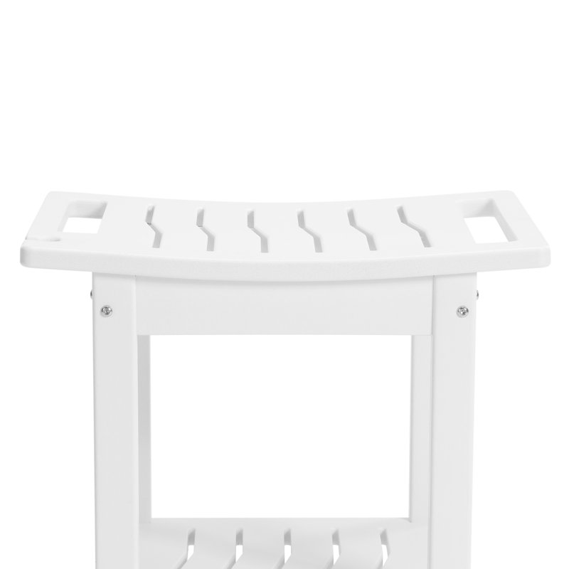 Banc de douche en poly, Blanc