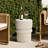 Minimalist MgO Patio Table, 18.3" Tall Round Side Table for Outdoor Spaces