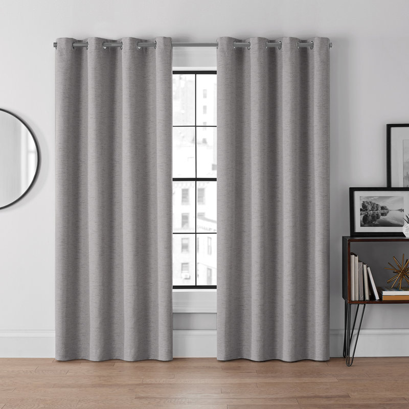 Eclipse Lawson Arm & Hammer Odor Neutralizing Blackout Grommet Curtain Panel, 50" W x 95" L, Gray