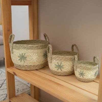 Haight 3Pc Tami Corn Rope Basket With Handle