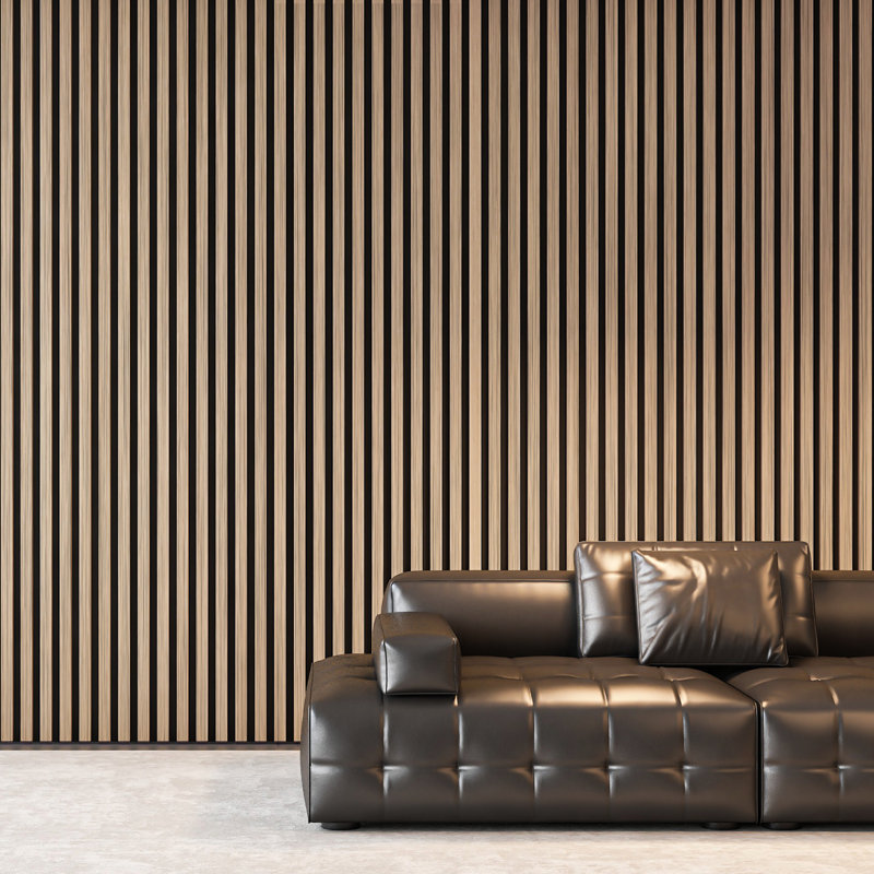 2Pcs x 94.5" L x 24" W Acoustic Wood Wall Paneling,Decorative Soundproof Panels for Walls and Ceilings, 3D Slat Wood Wall Panels(31 Sq.ft./Case)