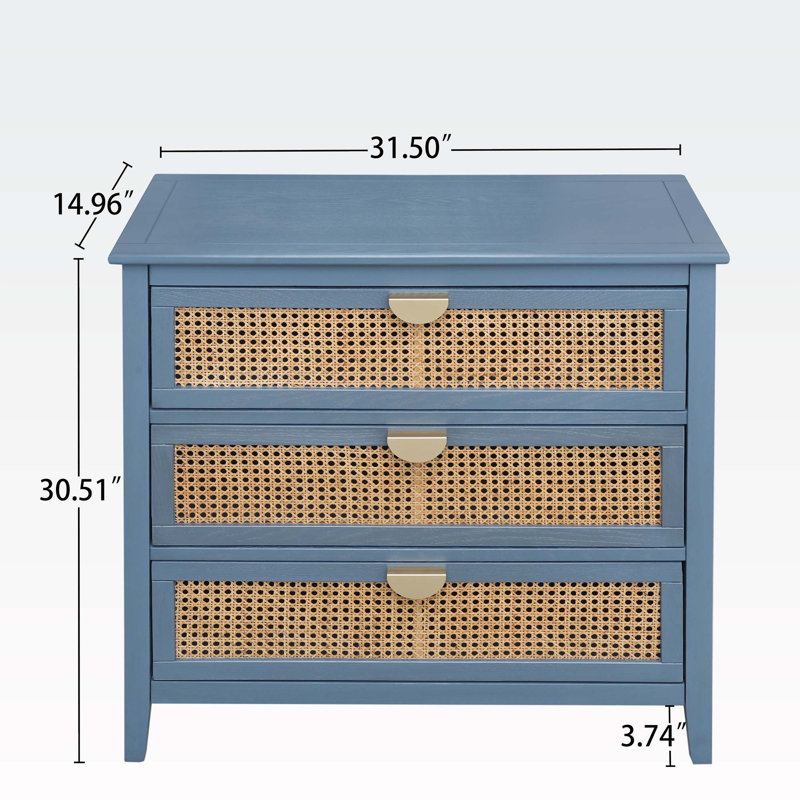 Commode décorative en bois 3 tiroirs Aillee