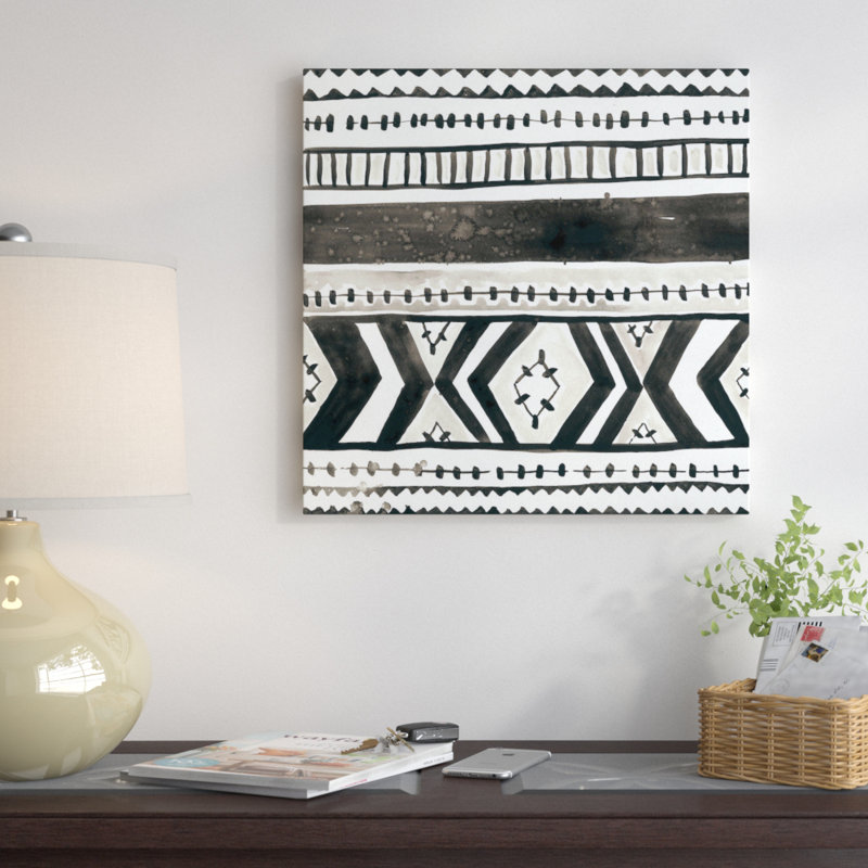 « tribal echo ii », reproduction d’art sur toile tendue, H 12 po x l 12 po x P 1,5 po, Toile tendue, Pas de tapis