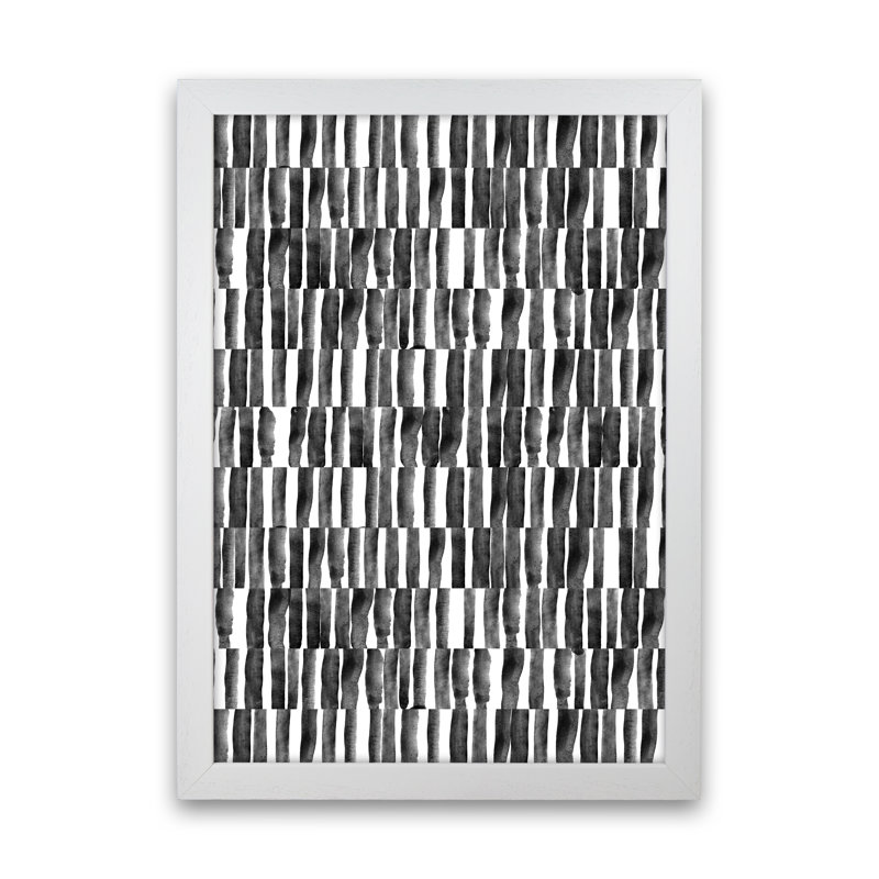 Abstract Strokes - Print, 64cm H x 46cm W x 3cm D, White Framed