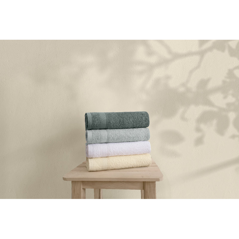 Ensemble de serviettes de toilette en coton de qualité supérieure (4 pièces) ultra-doux 17,7 po x 35,4 po | 100% coton, 500 g / m² pour un pouvoir absorbant luxueux | Lavable à la machine et à séchage rapide, parfait pour la maison, le spa et la sa